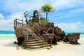 Willy s Rock on the White Beach of Boracay Island, Philippines Royalty Free Stock Photo